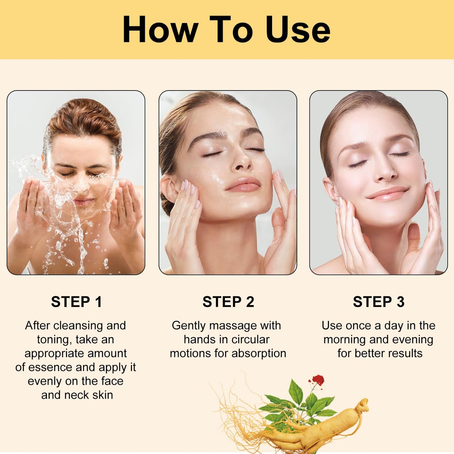 Ginseng Extract Liquid and Peptide Anti-Aging Serum Duo for Firming and Reducing Fine Lines (2PCS)