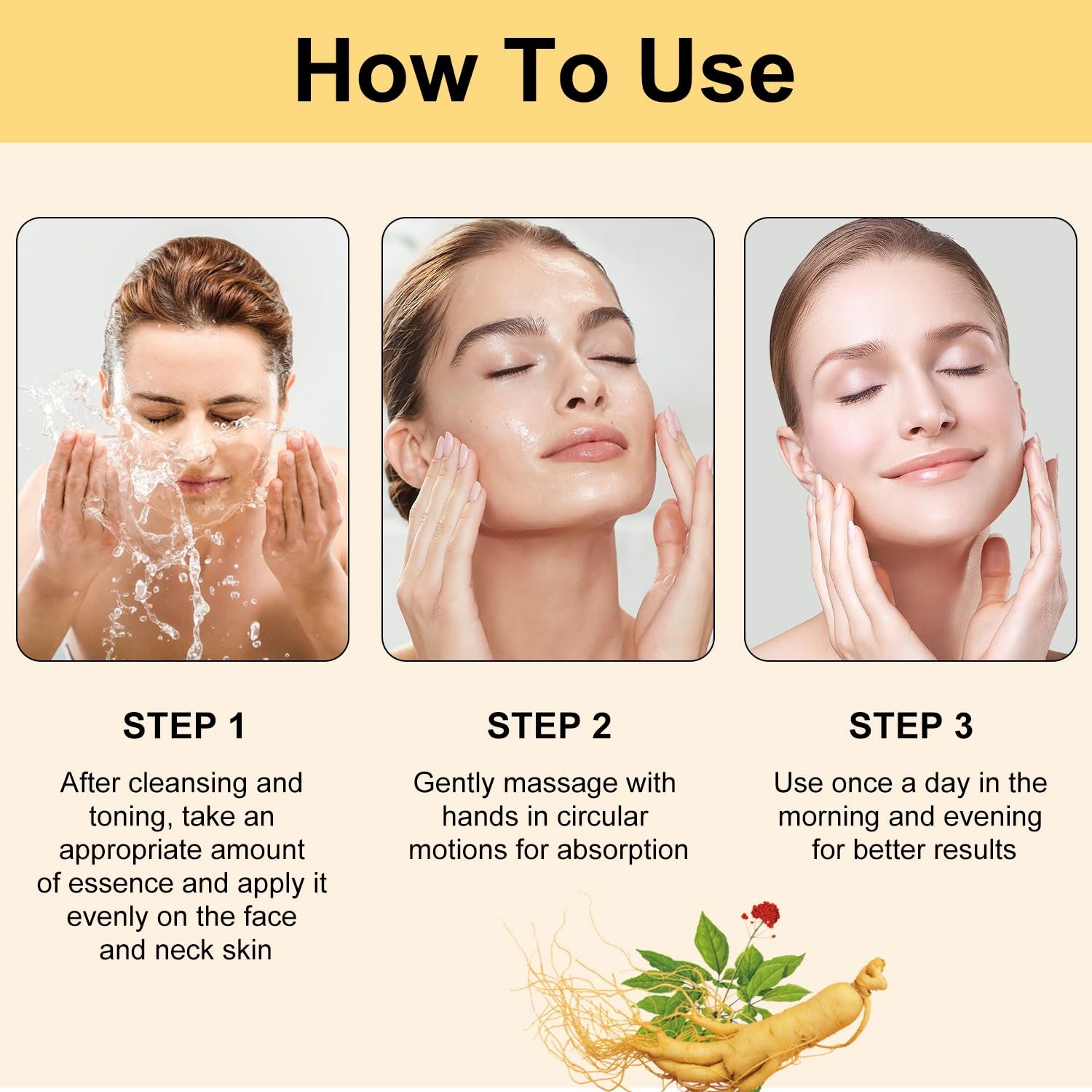 Ginseng Extract Liquid and Peptide Anti-Aging Serum Duo for Firming and Reducing Fine Lines (2PCS)