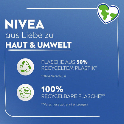 NIVEA Reichhaltige Body Milk, Intensiv Pflegende Körpercreme Mit Purem Hyaluron, Mandelöl Und Tiefenpflege Serum, Lotion Für Trockene Haut (625 Ml)