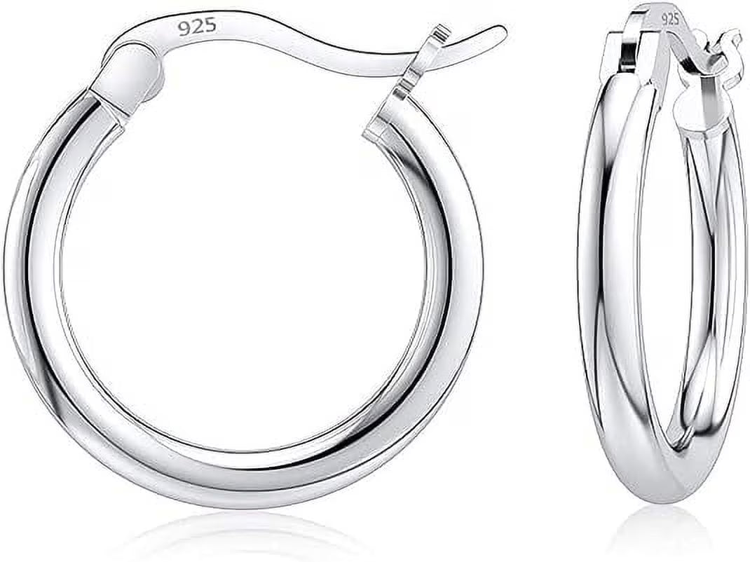 round Hoop Earrings, Sterling Silver, 10Mm-25Mm