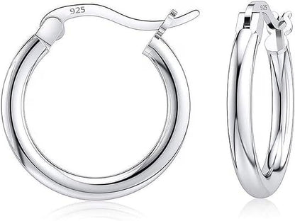 round Hoop Earrings, Sterling Silver, 10Mm-25Mm