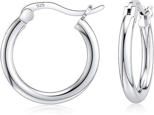 round Hoop Earrings, Sterling Silver, 10Mm-25Mm