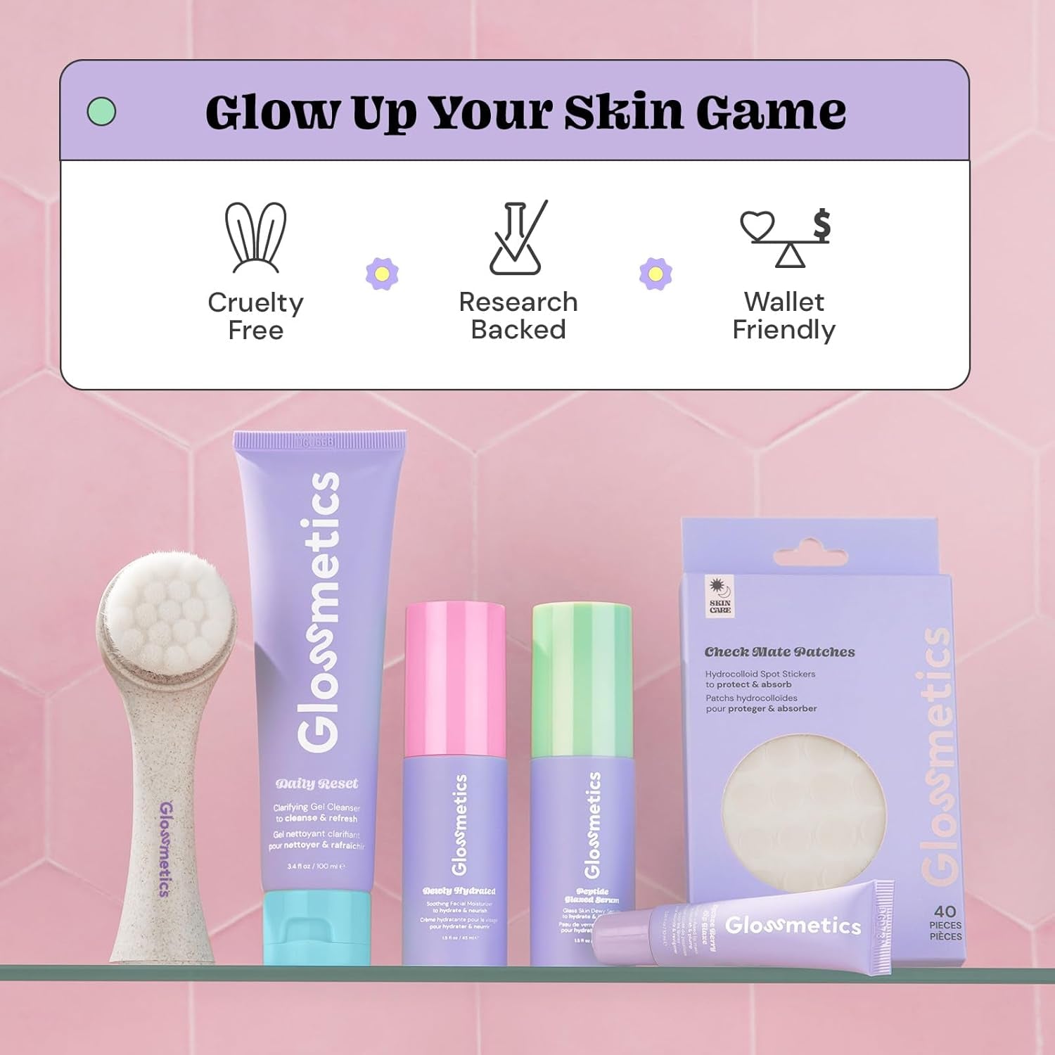 Glossmetics Peptide Glazed Face Serum for Women - Hydrating, Pore Tightening, Illuminating 5% Niacinamide Serum for Face with Hyaluronic Acid Serums for Skin Care