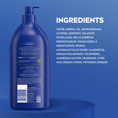 Essentially Enriched Body Lotion for Dry Skin with Hyaluronic Acid and Almond Oil, Value Size 33.8 Fl Oz
