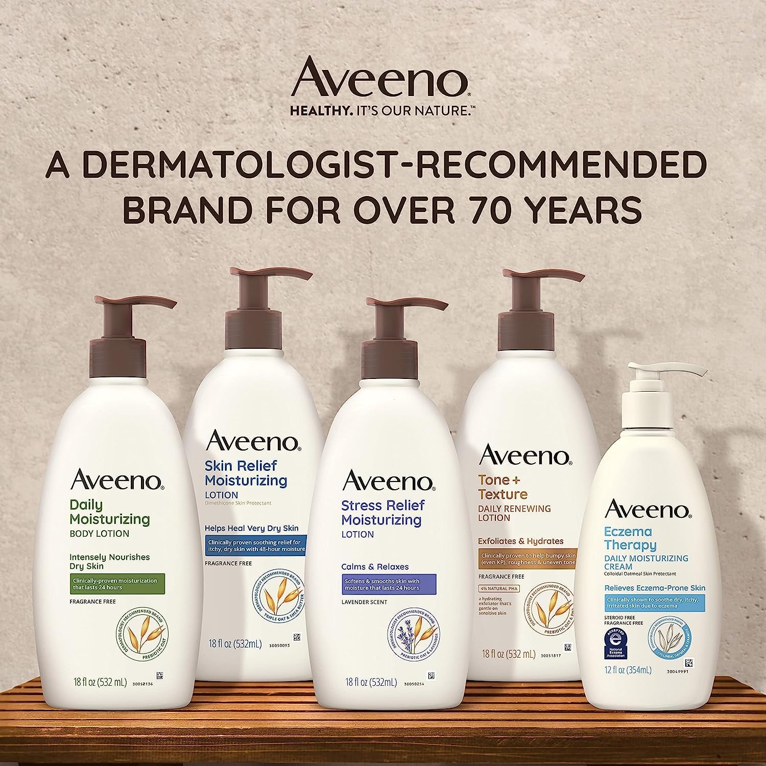Aveeno Daily Moisturizing Body Lotion for Dry Skin with Prebiotic Oat, Fragrance & Paraben Free, Non-Greasy, Non-Comedogenic, for Sensitive Skin & 72-Hour Moisturizer 18 Fl Oz