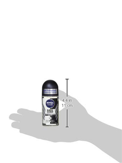 NIVEA MEN Black & White Invisible Deo Roll on in 6 Pack (6 X 50 Ml)