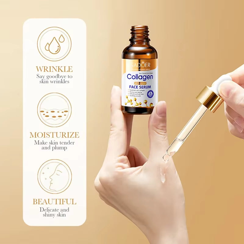 3-Piece Collagen Face Serum Set for Firming, Moisturizing, and Nourishing Skin