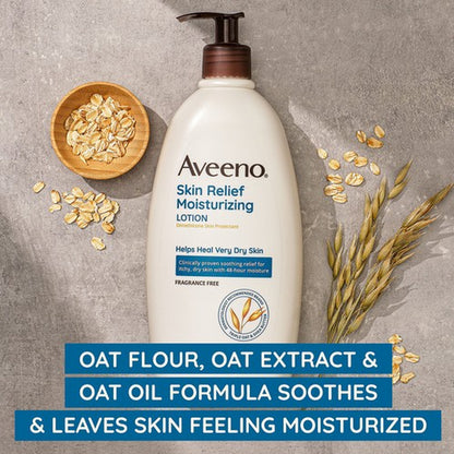 Aveeno Skin Relief Moisturizing Body Lotion 18 Oz Fragrance Free for Dry Skin