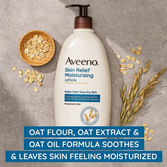 Aveeno Skin Relief Moisturizing Body Lotion 18 Oz Fragrance Free for Dry Skin