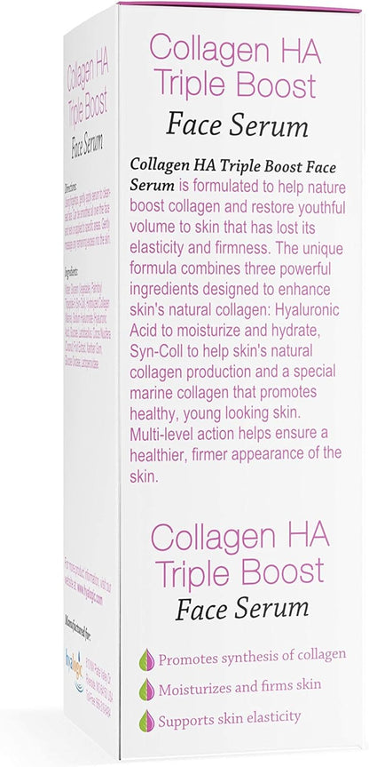 Hyalogic HA Collagen Serum - Triple Action Face Serum for Enhanced Skin Health - Peptide-Infused Formula for Youthful Firmness and Elasticity, Fragrance-Free and Paraben-Free, 0.47 FL OZ