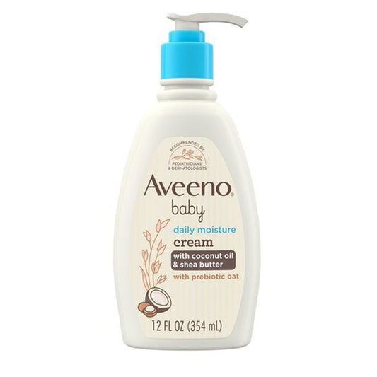 Aveeno Baby Daily Moisturizing Cream with Oat Coconut Oil 12 Fl Oz