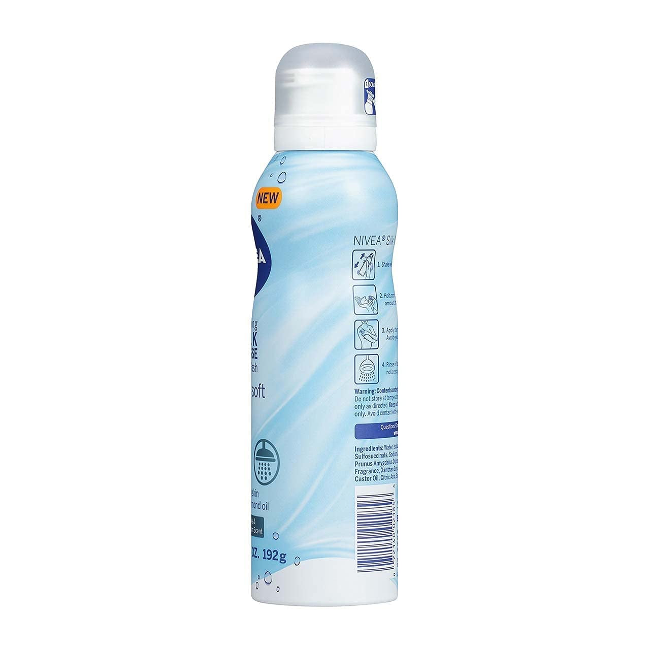 Nivea Creme Soft Foaming Silk Mousse Body Wash, Vanilla and Jasmine Blossom, 6.8 Ounce