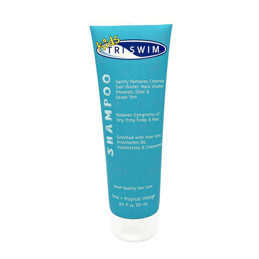 TRISWIM Kids Chlorine Removal Shampoo 8.5Oz | Removes Chlorine, Bromine, Salt Water & Hard Water Minerals | Hydrates & Nourishes with Aloe Vera, Vitamin a & Pro Vitamin B5 | Lime + Mango Scent
