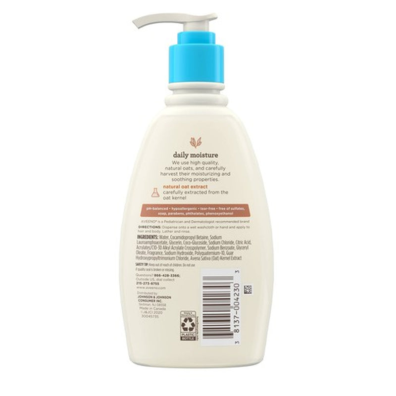 Aveeno Baby Daily Moisture 2 in 1 Bath Wash and Shampoo 12 Fl Oz Gentle Cleanser