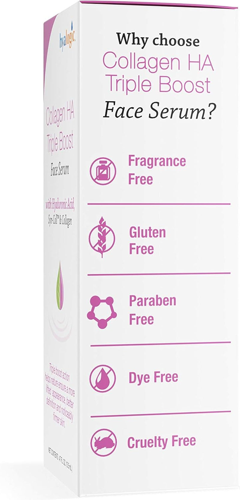 Hyalogic HA Collagen Serum - Triple Action Face Serum for Enhanced Skin Health - Peptide-Infused Formula for Youthful Firmness and Elasticity, Fragrance-Free and Paraben-Free, 0.47 FL OZ