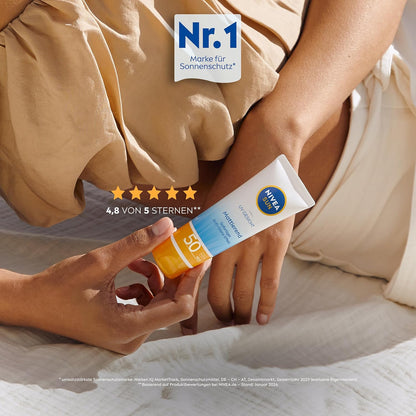 NIVEA SUN UV Gesicht Mattierender Sonnenschutz LSF 50 (50 Ml), Nicht Fettende Sonnencreme Für Das Gesicht, Sofort Wirksame Sonnenmilch Mit Leichter Textur