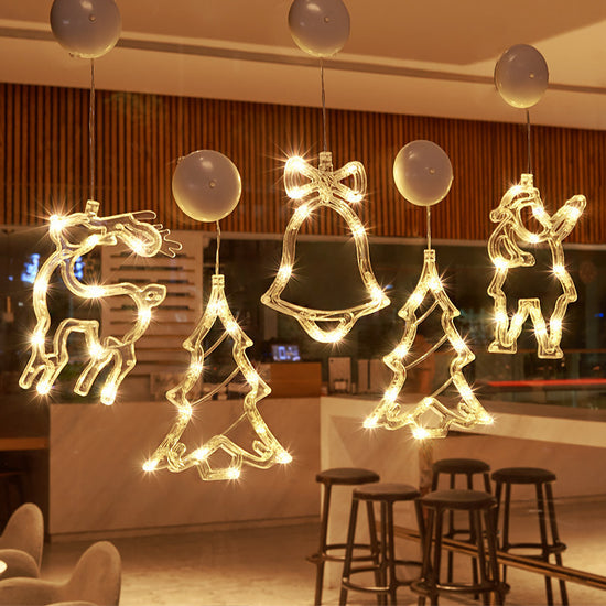 Star LED Christmas Suction Cup Lights for Festive Decor