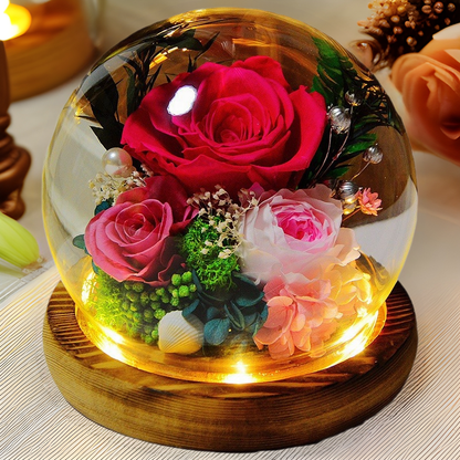 Eternal Rose Glass Dome Gift Box for Her