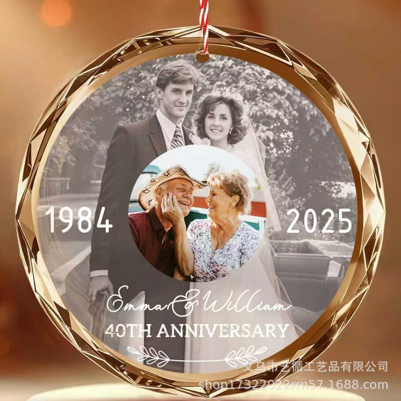 Crystal Christmas Ornament Couple Gift  Unique Festive Decor