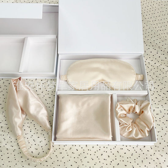 Silk Sleep Mask Set Blackout Eye Comfort Travel